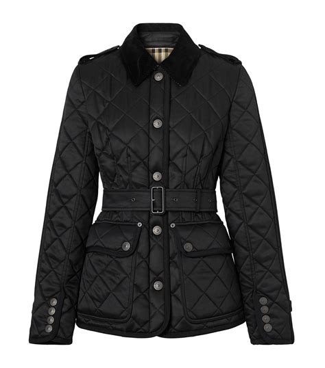 burberry balck jacket|ladies quilted black burberry jacket.